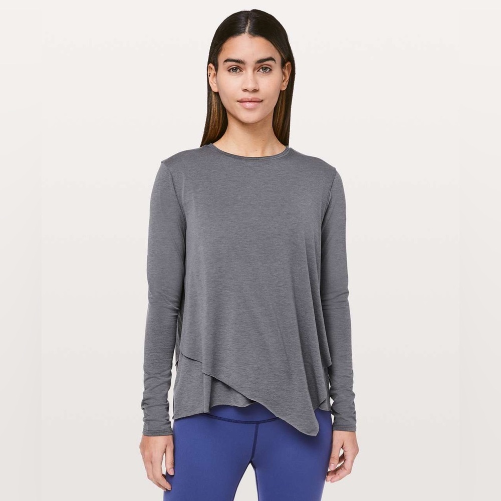 Lululemon Sweetest Day Long Sleeve Grey *Tencel Heathered Titanium Size 8
